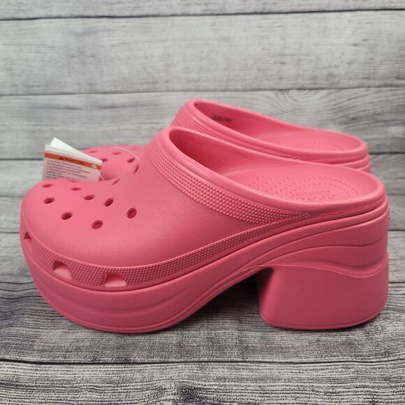 Crocs Siren Clog High Heel Sandal Hyper Pink 208547-6VZ (Men's 10, Women's 12) - Picture 3 of 6